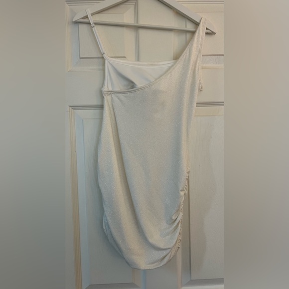 Lucy In The Sky Dress Alaina One Shoulder Dress with White Shimmer - Picture 9 of 10